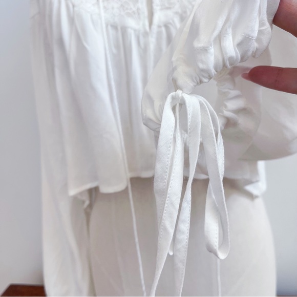 Anthropologie Cropped White Lace Open Front Shrug Romantic Top OS NWT - Picture 4 of 16